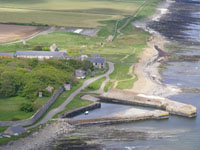 Aerial view of Castlehill and Dunnet Bay