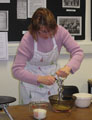 Whisking up some pancake mixture