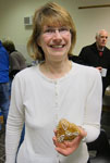 Liz shows off her finished gingerbread