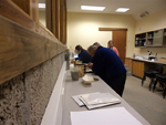 Hard at work, identifying the finds