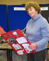 Muriel admiring the handiwork of the pupils