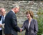 Muriel welcomes HRH the Duke of Rothesay to Castlehill Heritage Centre