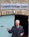On leaving the Centre the Duke chats freely with the small crowd gathered to witness his visit