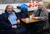 Sheila and Marjorie enjoying a cuppa