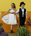 Amy and Chloe Dunnet dance the "Cake Walk"