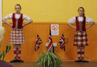 Amy Beardsley and Faye Gunn prepare to perform a Highland Dance