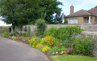 The entrance display at Alan and Gloria Jones's garden