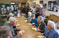 Members and guests tuck in to a delicious spread