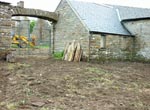 The wall of the office annexe is now clearly visible, as is the unique to Caithness 'flat arch' over the original gateway. Plans are in gest