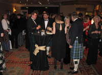 Mingling with guests at the Champagne Reception