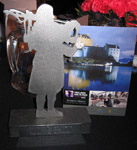 The unique award trophy is fittingly mounted on a plinth of Caithness Flagstone!