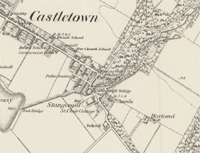 Extract from OS Map dated 1873 showing Harland Farm to the south-east of Castletown Map extract reproduced by kind permission of the National Library