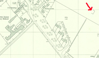 Extract from OS Map dated 1966 showing that all traces of the main Harland Farm buildings have disappeared following the acquisition of the farm groun