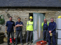 Ricky Sutherland, Willie Middleton, Steven Lowe, John Blake & Ross McEwan enjoying a break from work at Castlehill Heritage Centre