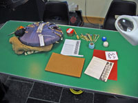 Cynthia's equipment for the demonstration
