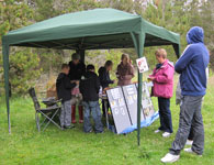 The Dunnet Forestry trust were well prepared for the drizzly weather at their activity spot