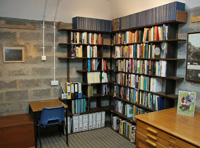 Desk space, power for laptops and wifi are available to support browing of the books