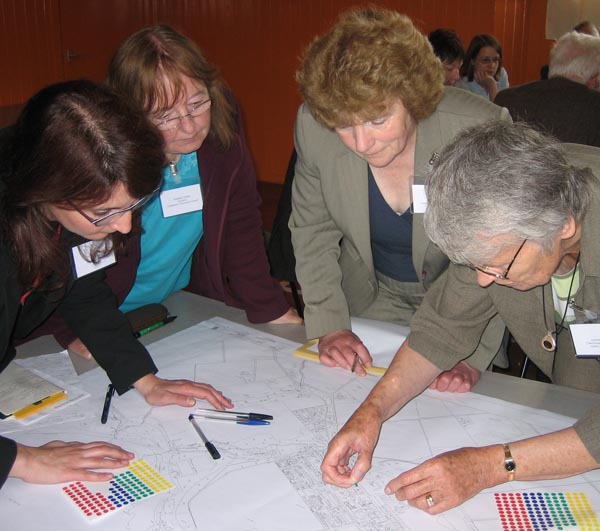 Muriel Murray and Liz Geddes at the Scoping Meeting, exploring potential opportunities for the regeneration of Castletown Photograph courtesy of The P