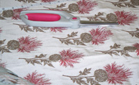Fancy material, and even fancier scissors!