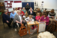 The Castlehill spinning group participants varied throughout the day, but most were present throughout the marathon event