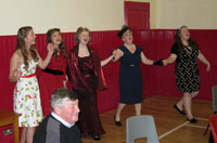 The girls get in the spirit of the evening