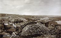 Postcard with rare view of Castletown from the quarry looking south west