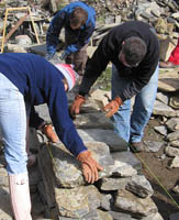 Work starts on the enclosure wall for the seashore/ fossil stonefeature